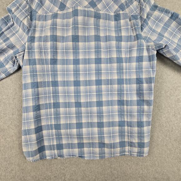 Tommy Hilfiger Shirt Womens Size XL Roll Tab Sleeves Blue Plaid Button Down - Picture 11 of 16